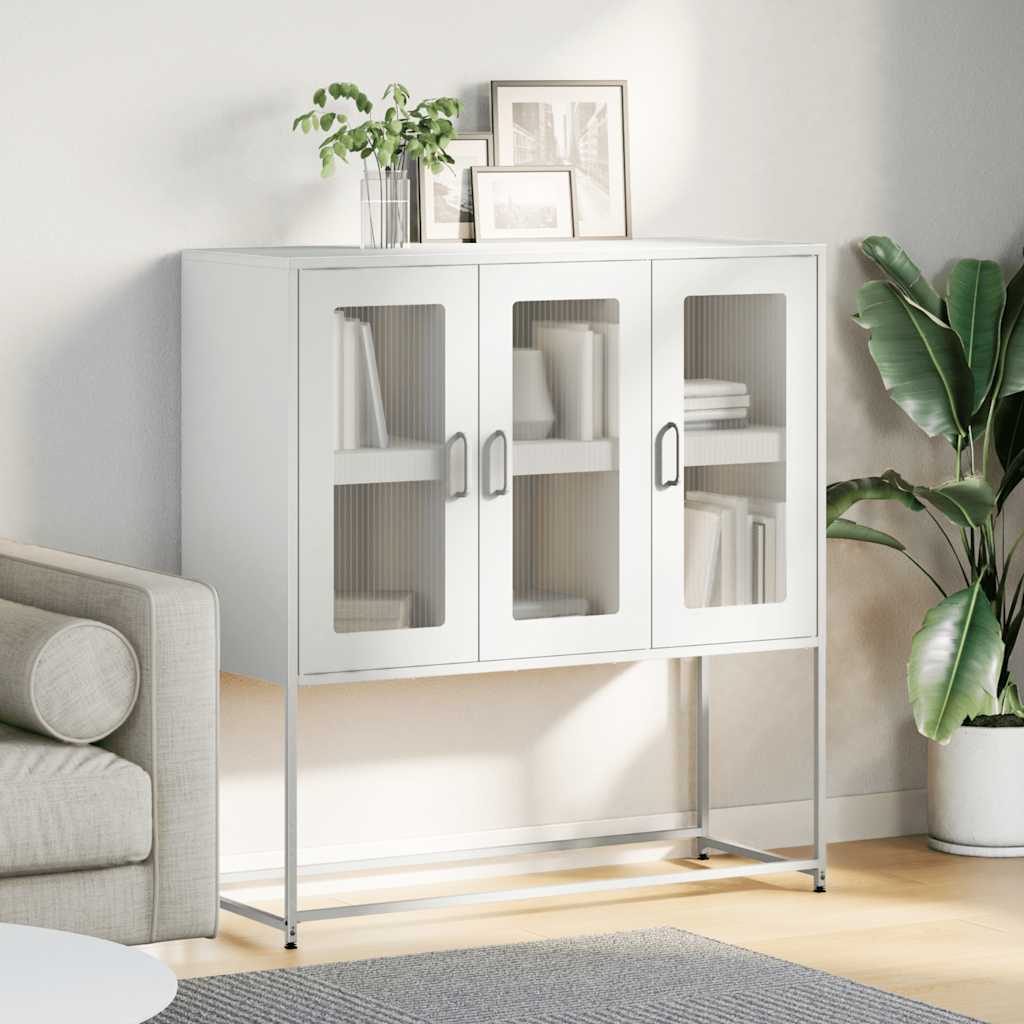 Dulap, alb, 100,5x39x107 cm, oțel laminat la rece GartenMobel Dekor