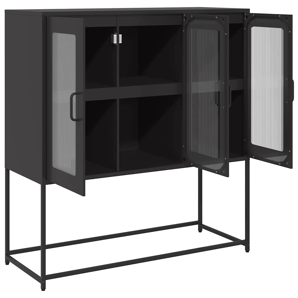 Dulap, negru, 100,5x39x107 cm, oțel laminat la rece GartenMobel Dekor