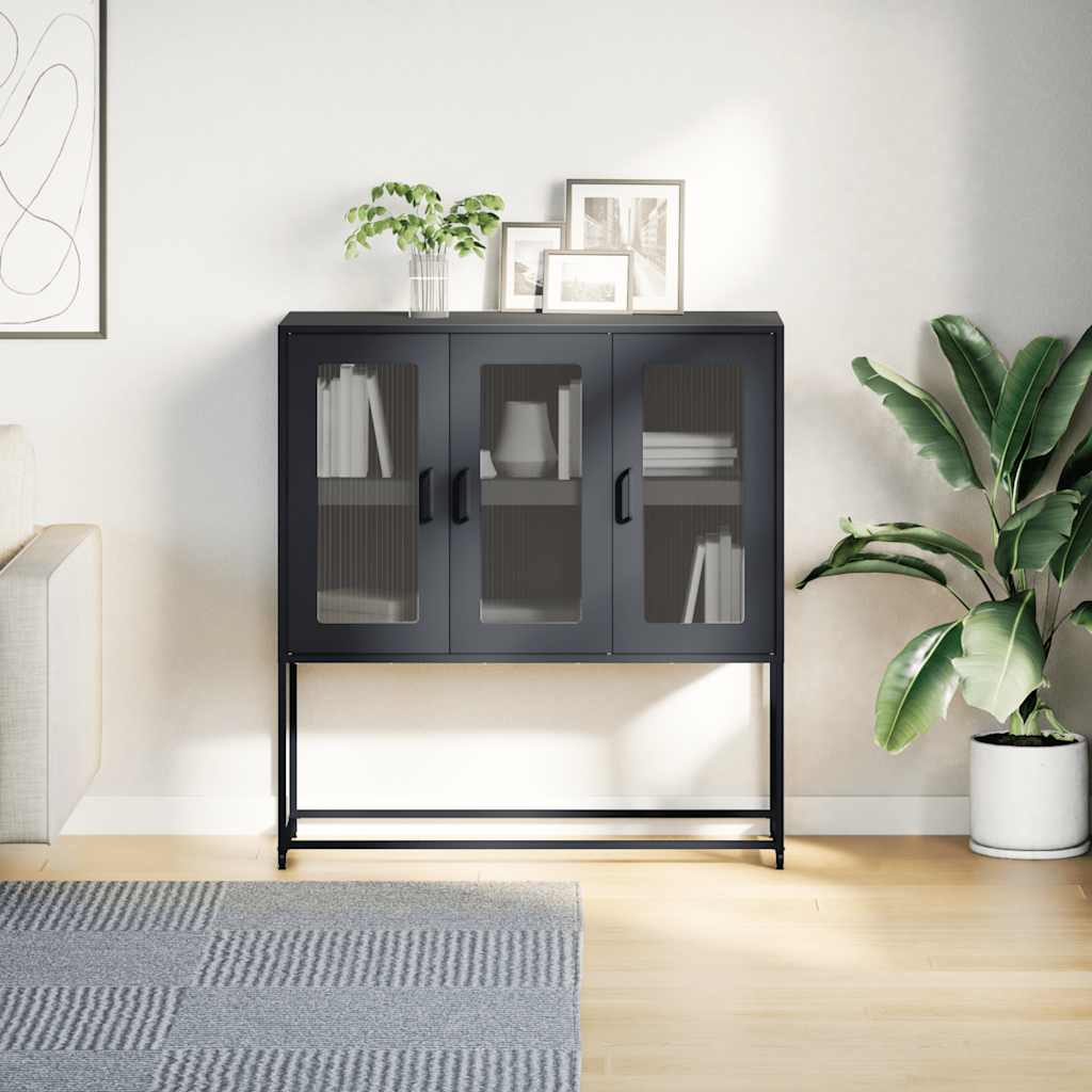 Dulap, negru, 100,5x39x107 cm, oțel laminat la rece GartenMobel Dekor