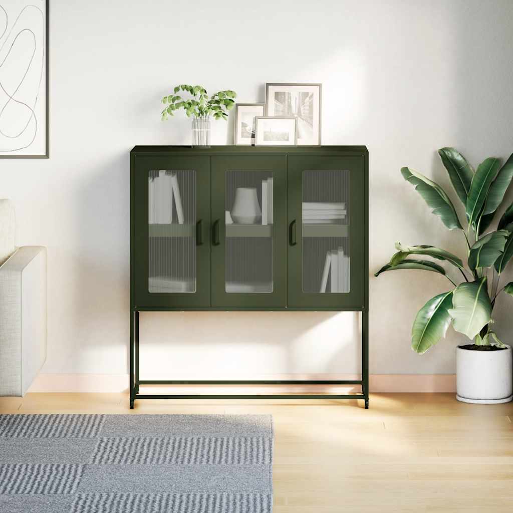 Dulap, verde măsliniu, 100,5x39x107 cm, oțel laminat la rece GartenMobel Dekor