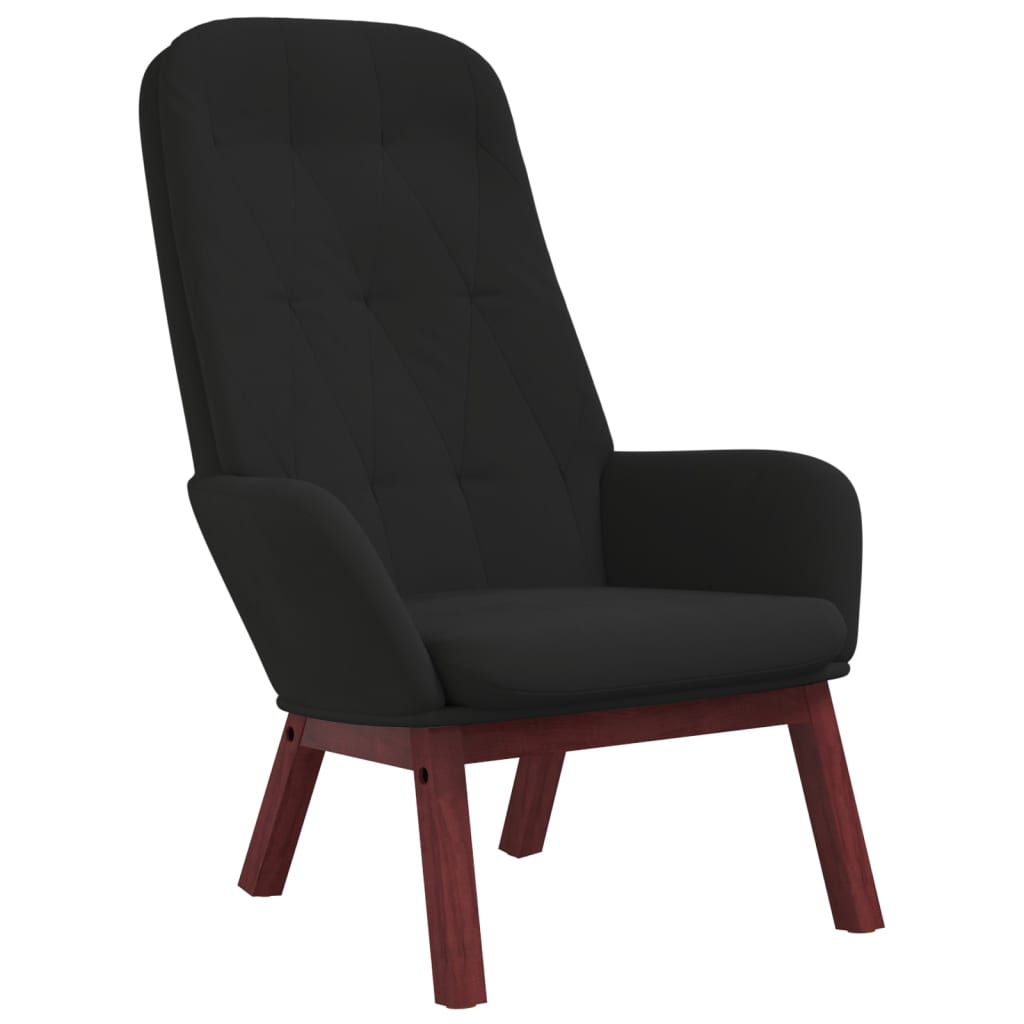 Scaun de relaxare, negru, catifea GartenMobel Dekor
