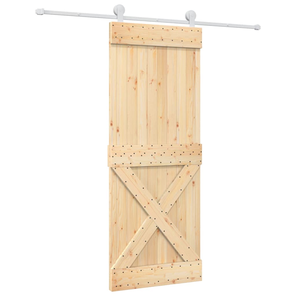 Ușă glisantă cu set de feronerie 80x210 cm, lemn masiv de pin GartenMobel Dekor