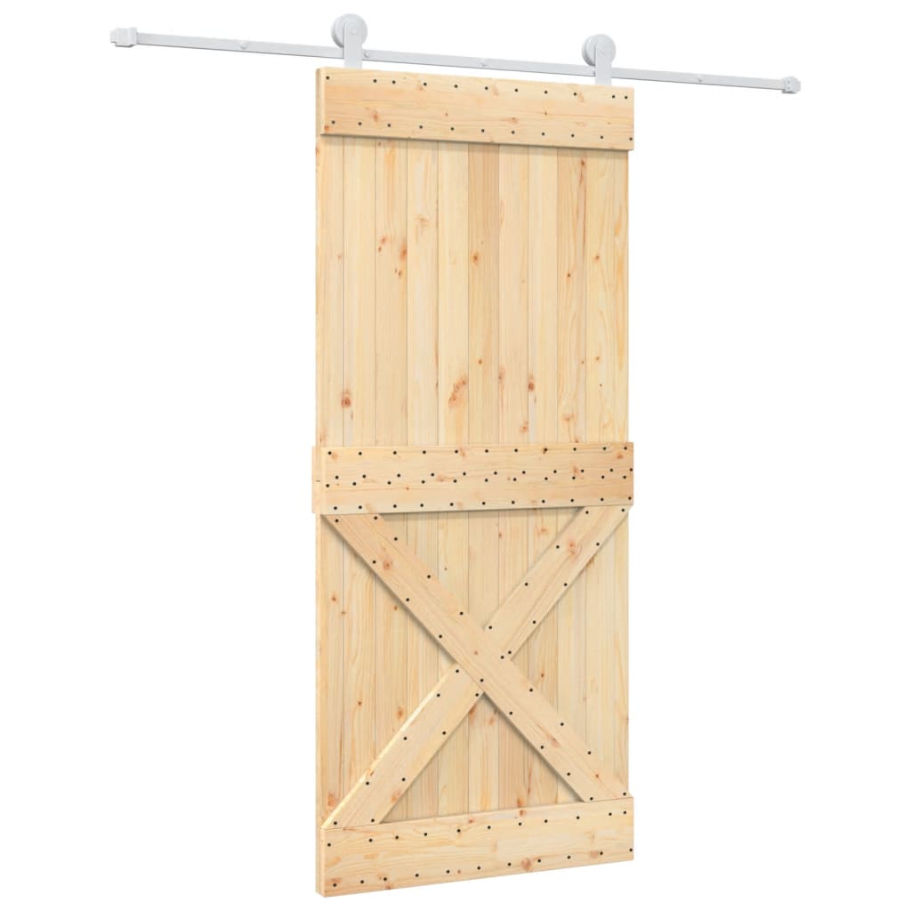 Ușă glisantă cu set feronerie, 90x210 cm, lemn masiv de pin GartenMobel Dekor