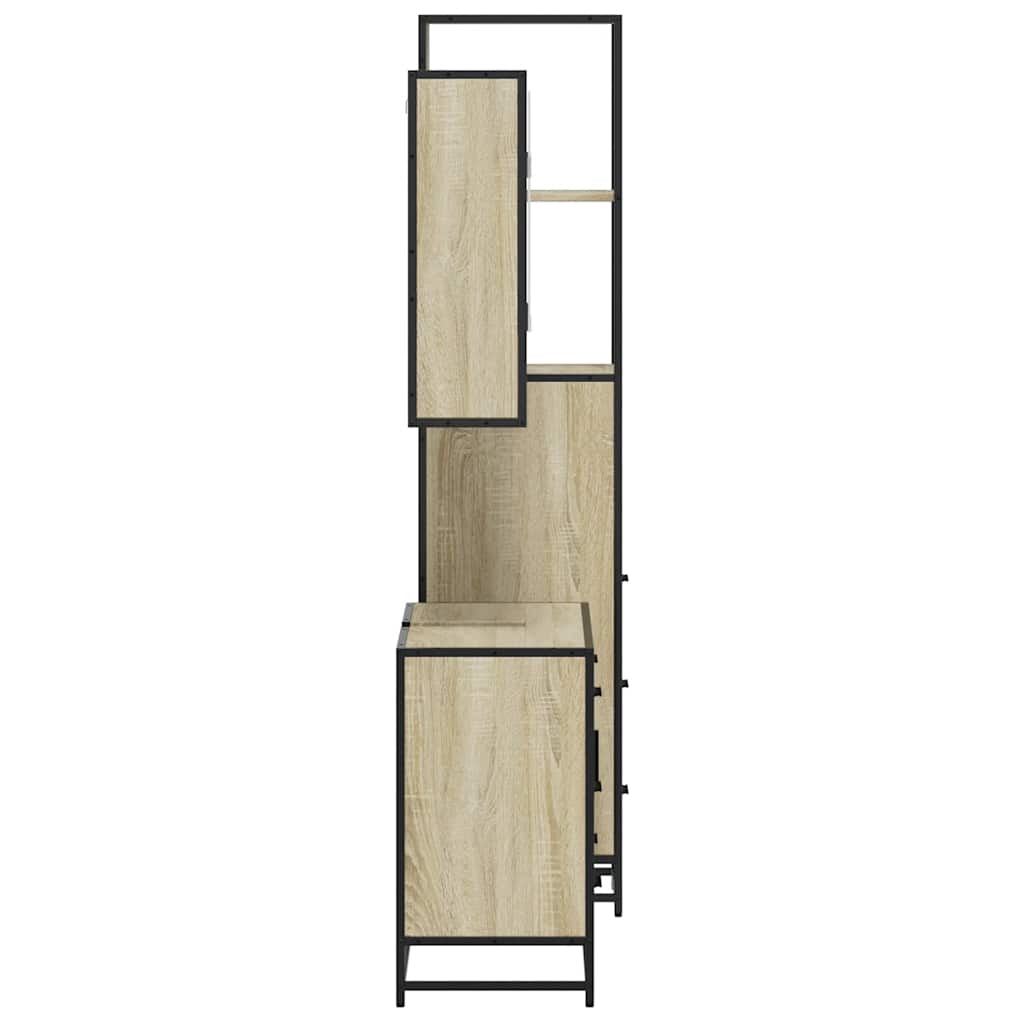 Set mobilier de baie, 3 piese, stejar sonoma, lemn prelucrat GartenMobel Dekor