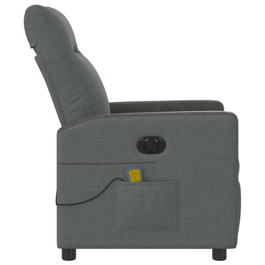 Fotoliu electric de masaj rabatabil, gri închis, textil GartenMobel Dekor
