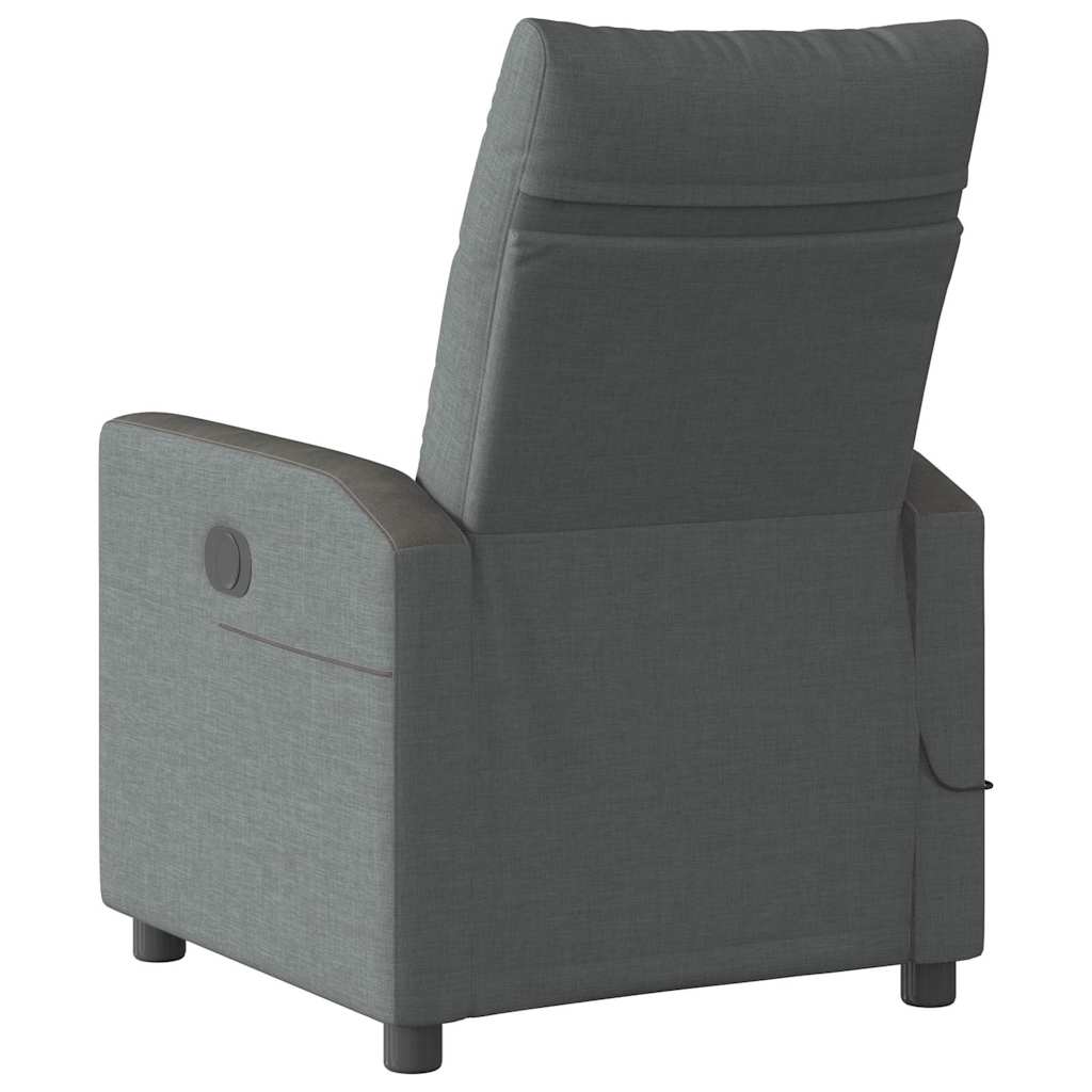 Fotoliu electric de masaj rabatabil, gri închis, textil GartenMobel Dekor