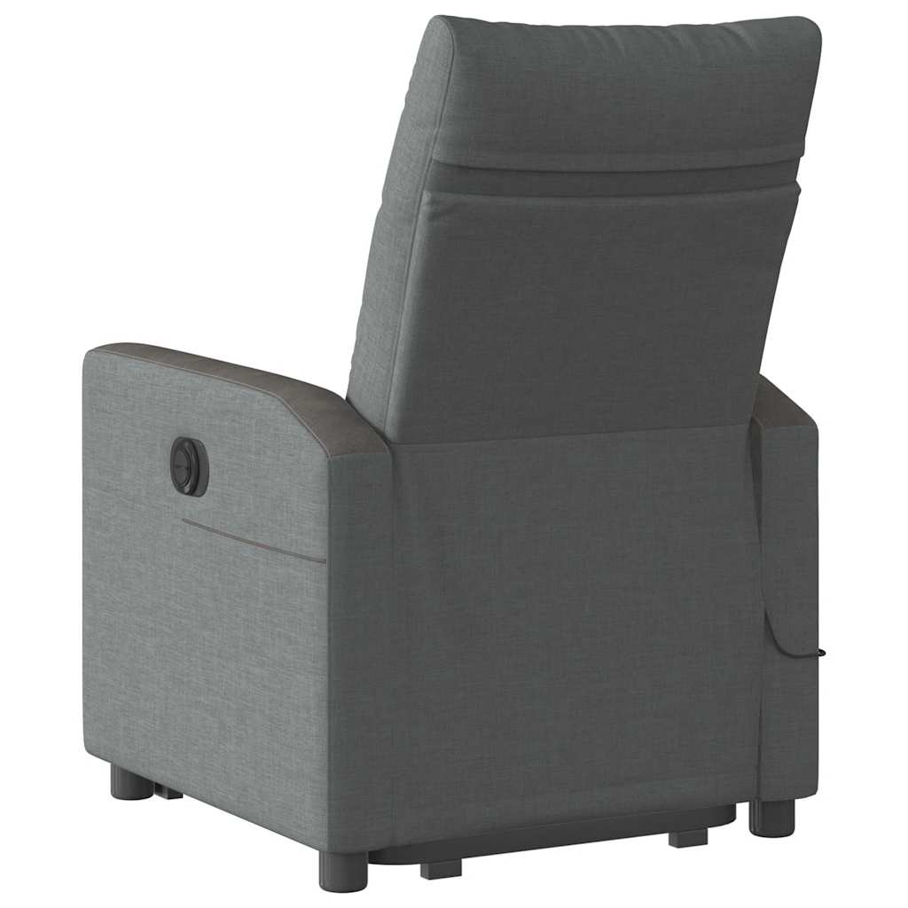 Fotoliu electric masaj rabatabil cu ridicare, gri închis textil GartenMobel Dekor