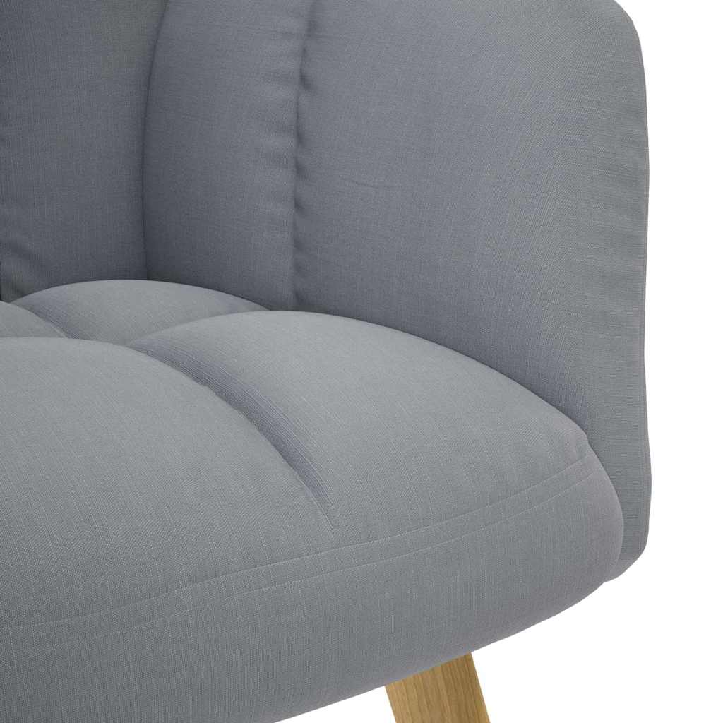 Scaun de relaxare cu taburet, gri deschis, textil GartenMobel Dekor