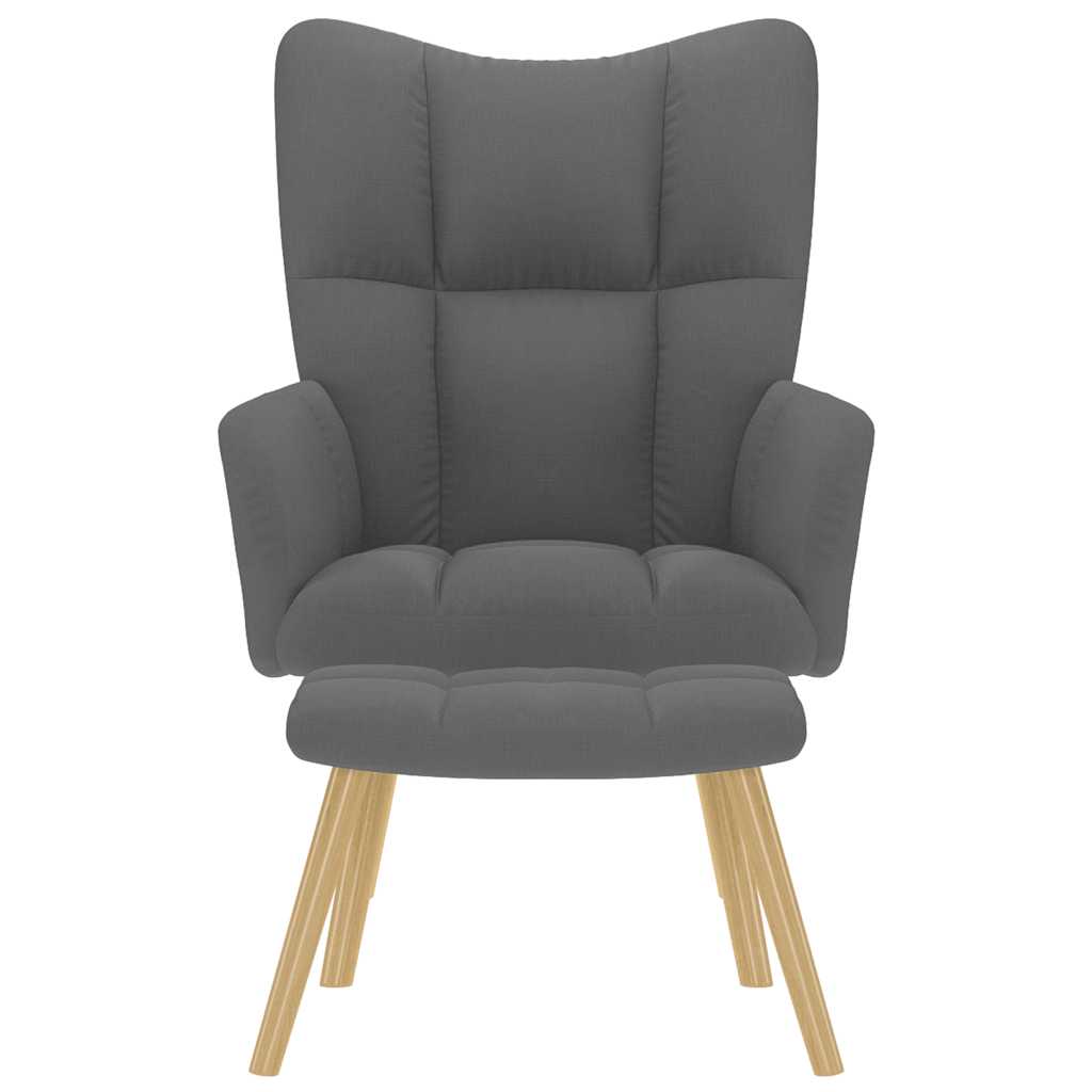 Scaun de relaxare cu taburet, gri deschis, textil GartenMobel Dekor