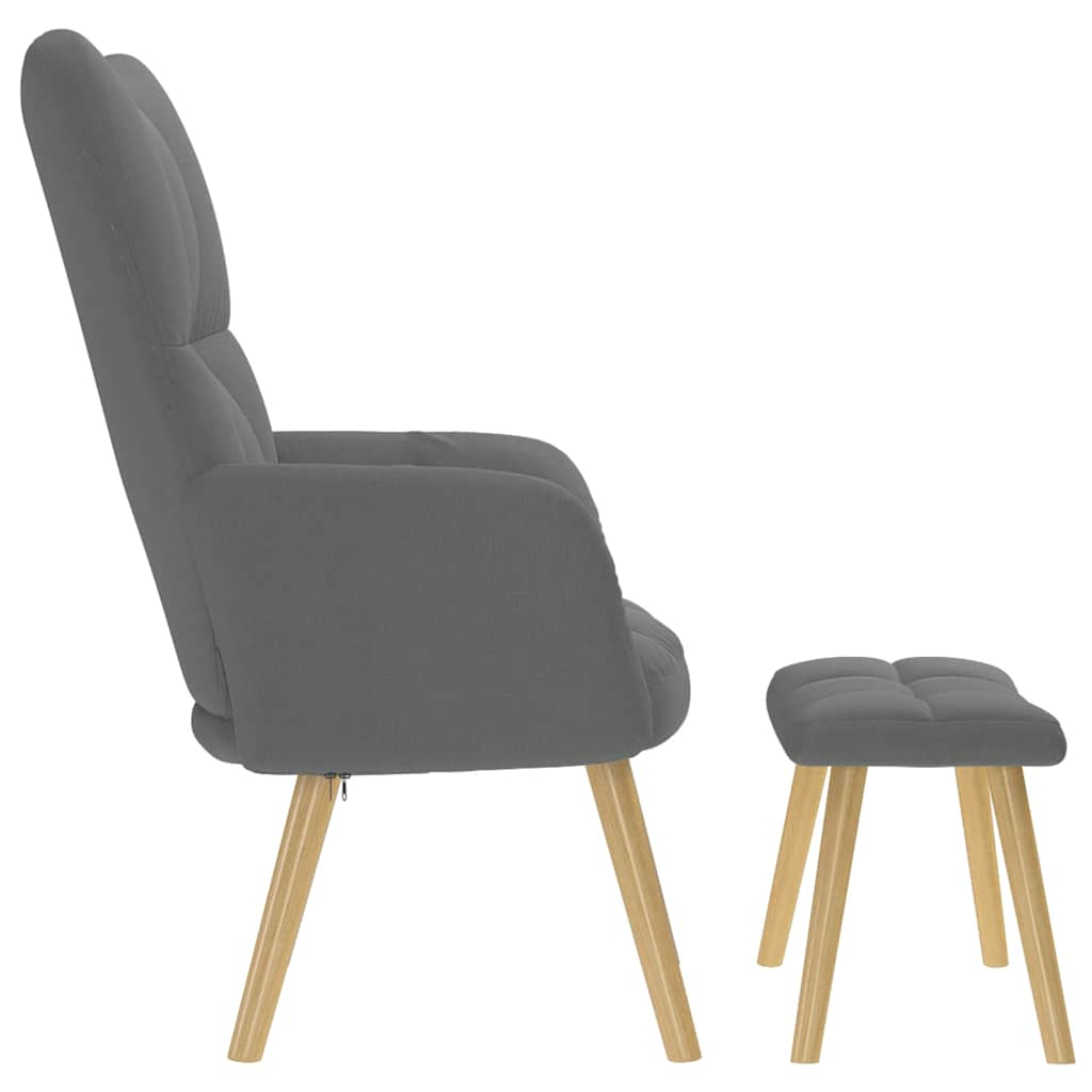 Scaun de relaxare cu taburet, gri deschis, textil GartenMobel Dekor