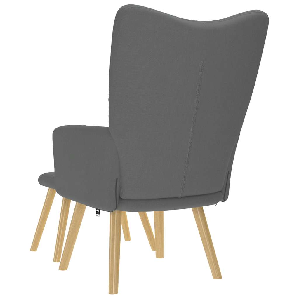 Scaun de relaxare cu taburet, gri deschis, textil GartenMobel Dekor