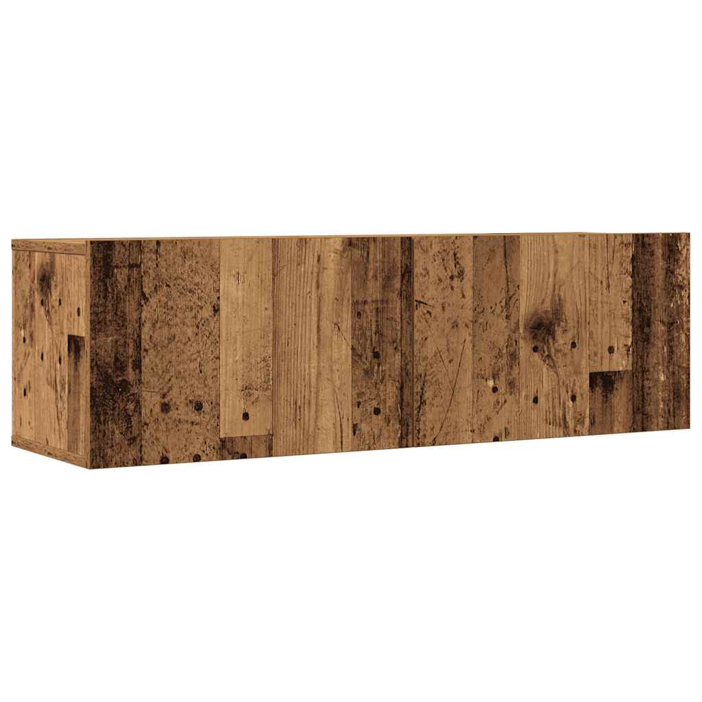 Set dulap TV 7 piese montat pe perete lemn vechi lemn prelucrat GartenMobel Dekor