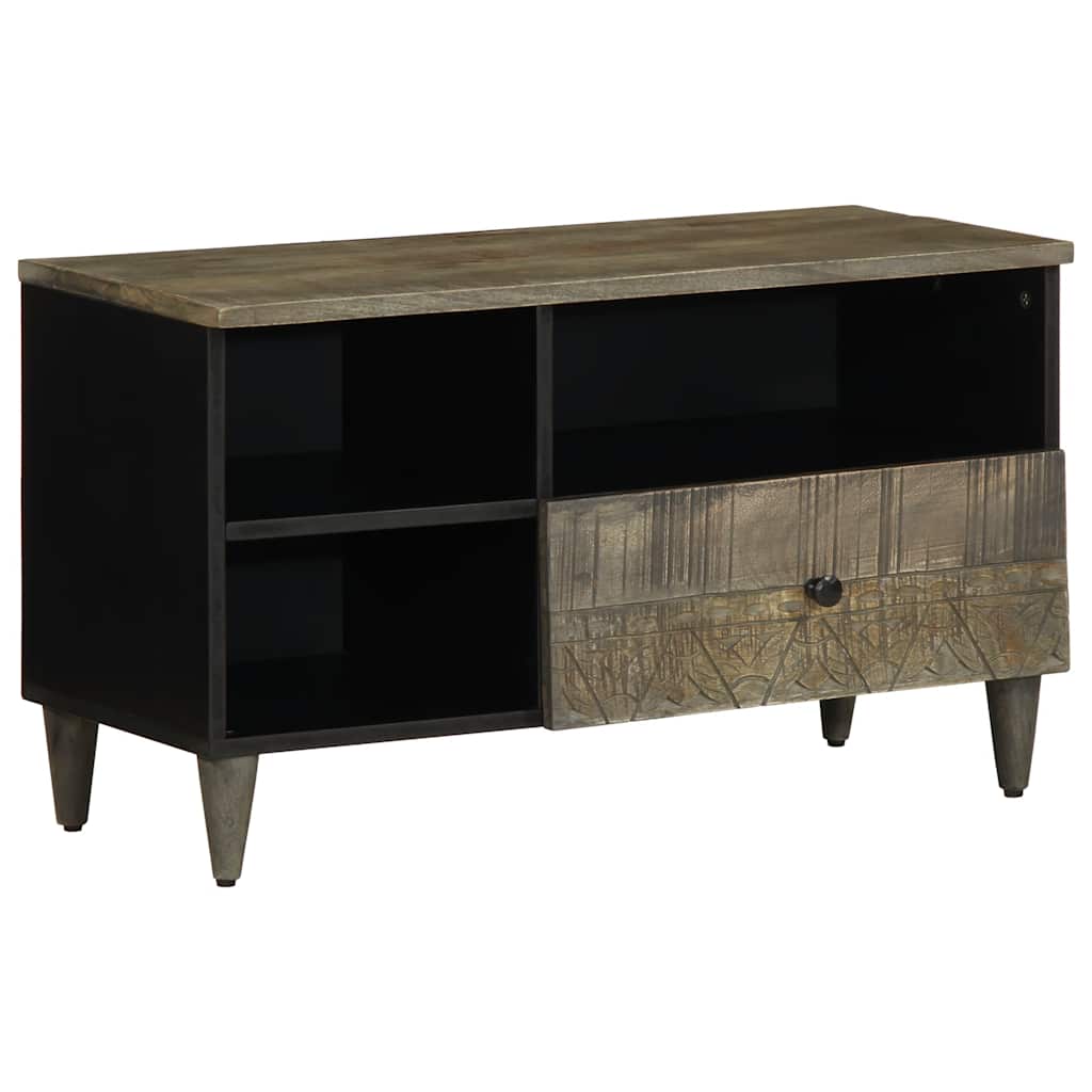 Dulap TV, negru, 80x33x46 cm, lemn masiv de mango GartenMobel Dekor