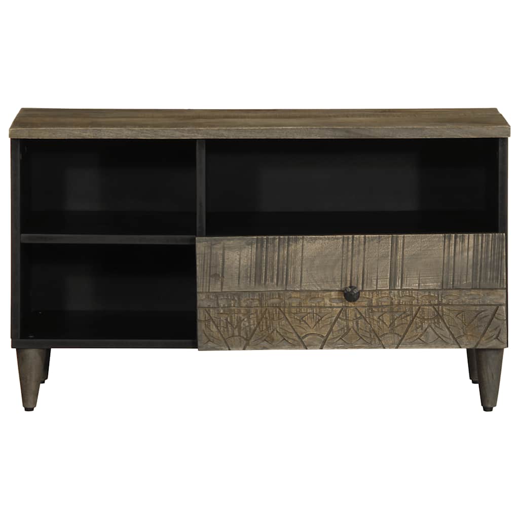 Dulap TV, negru, 80x33x46 cm, lemn masiv de mango GartenMobel Dekor