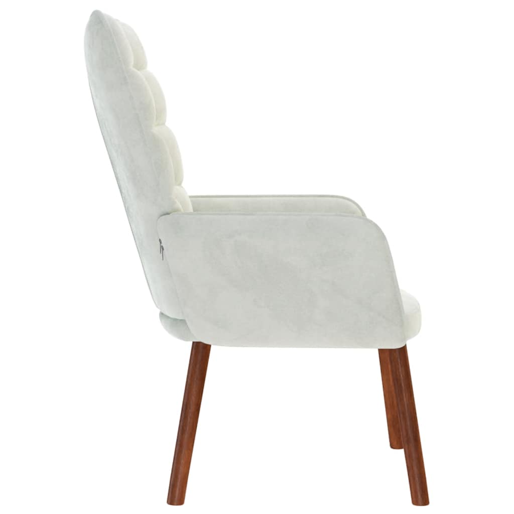 Scaun de relaxare, gri deschis, catifea GartenMobel Dekor