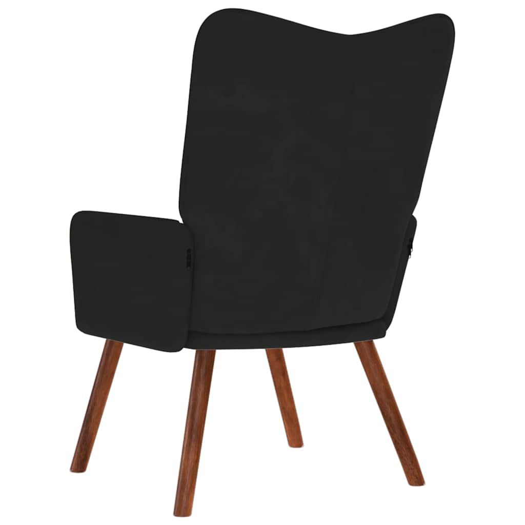 Scaun de relaxare, negru, catifea GartenMobel Dekor