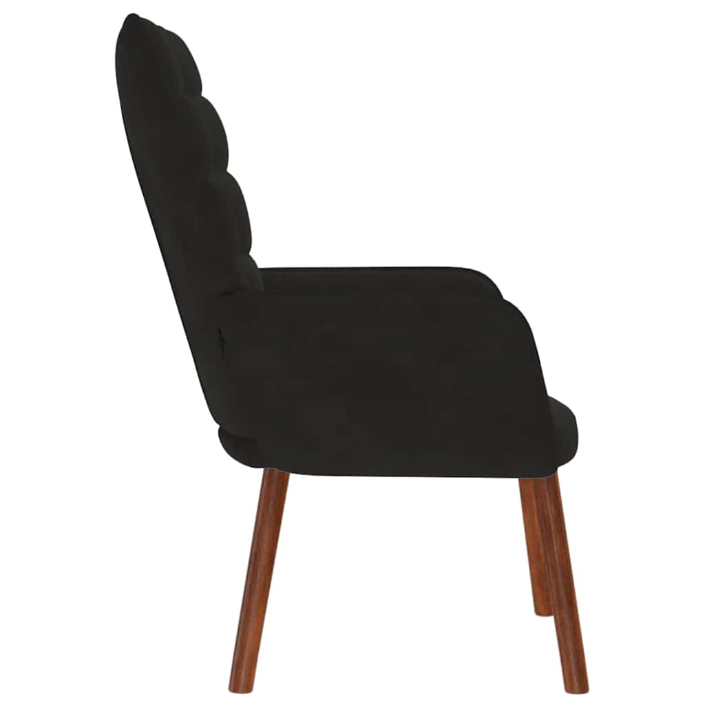 Scaun de relaxare, negru, catifea GartenMobel Dekor