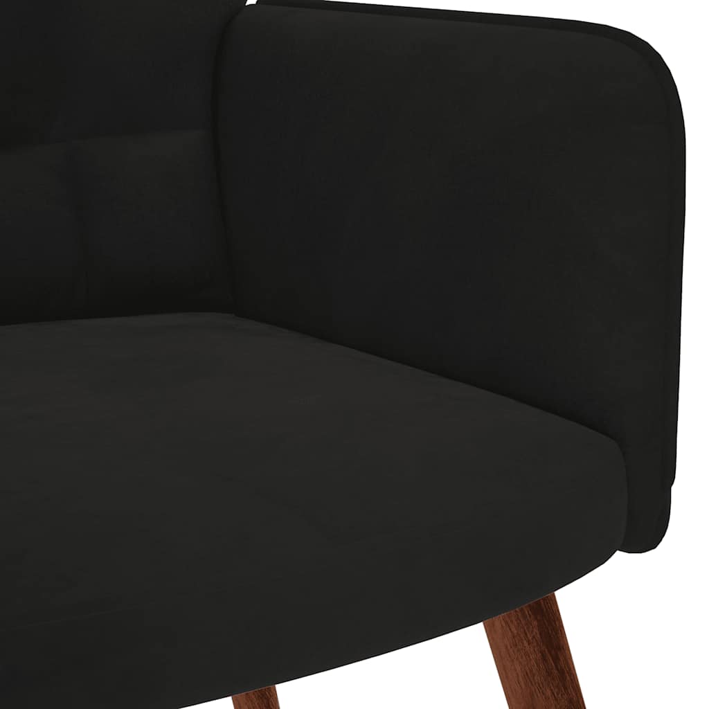 Scaun de relaxare, negru, catifea GartenMobel Dekor