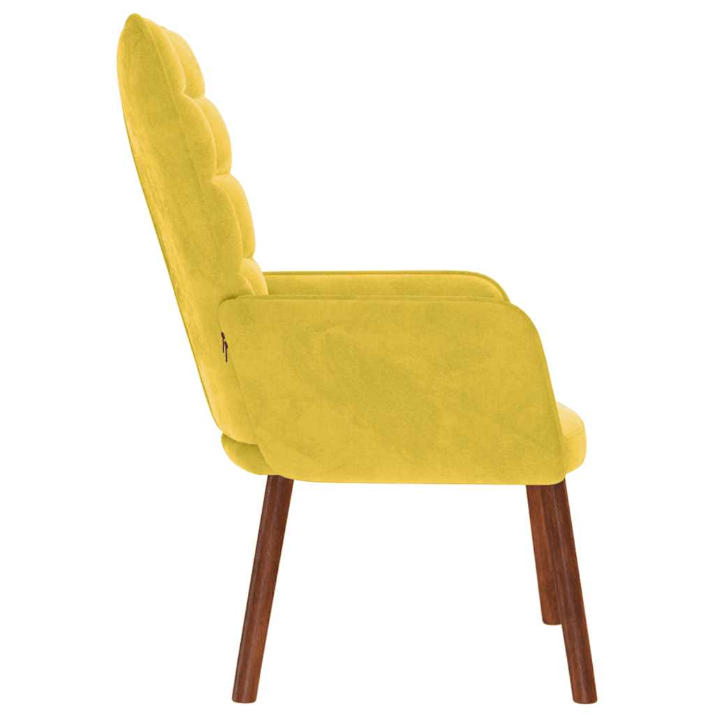 Scaun de relaxare catifea galbena GartenMobel Dekor
