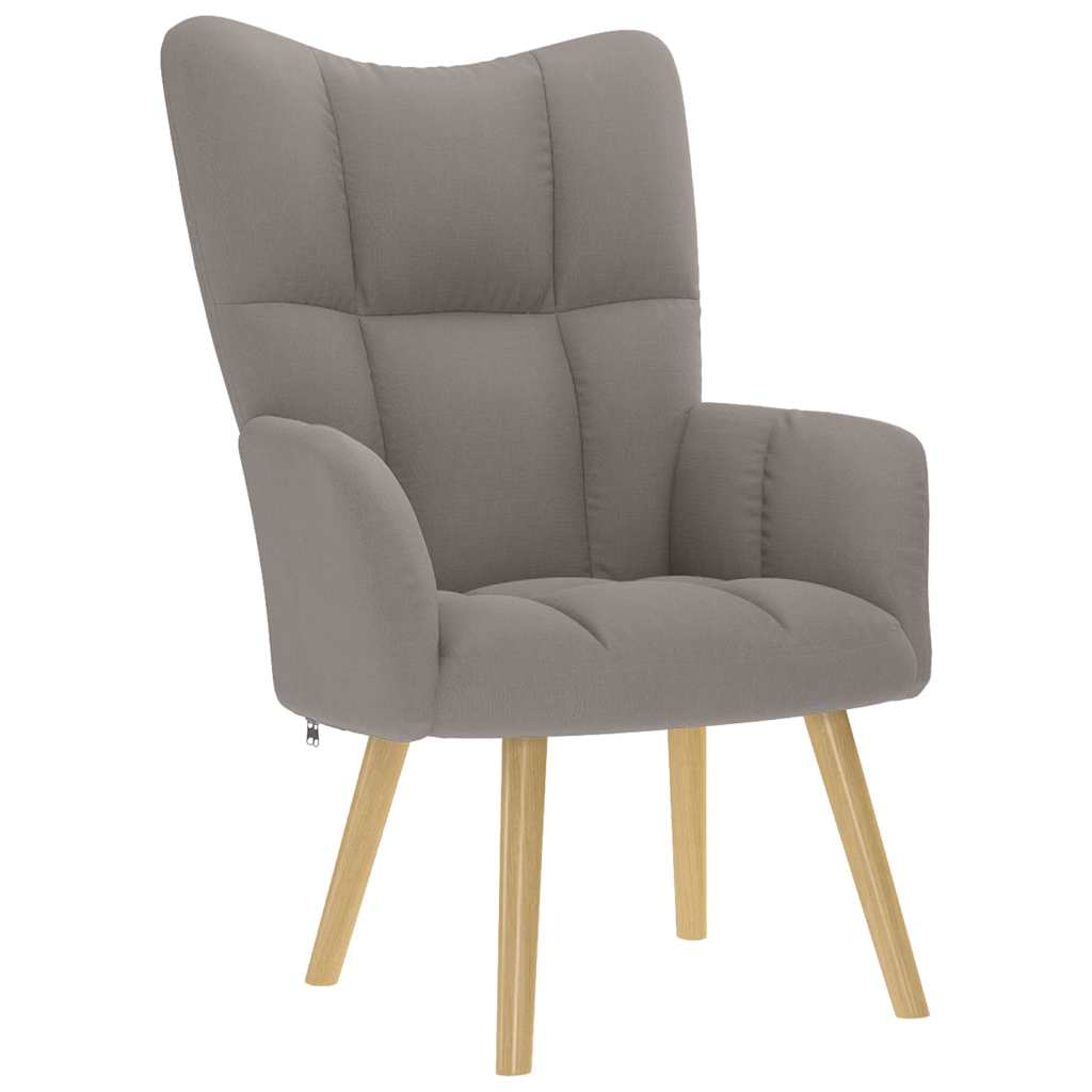 Scaun de relaxare cu taburet, gri taupe, textil GartenMobel Dekor