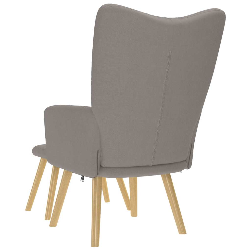 Scaun de relaxare cu taburet, gri taupe, textil GartenMobel Dekor