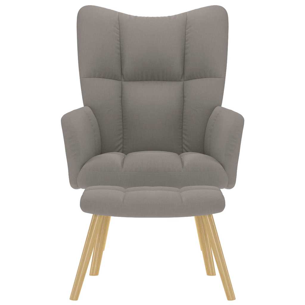 Scaun de relaxare cu taburet, gri taupe, textil GartenMobel Dekor