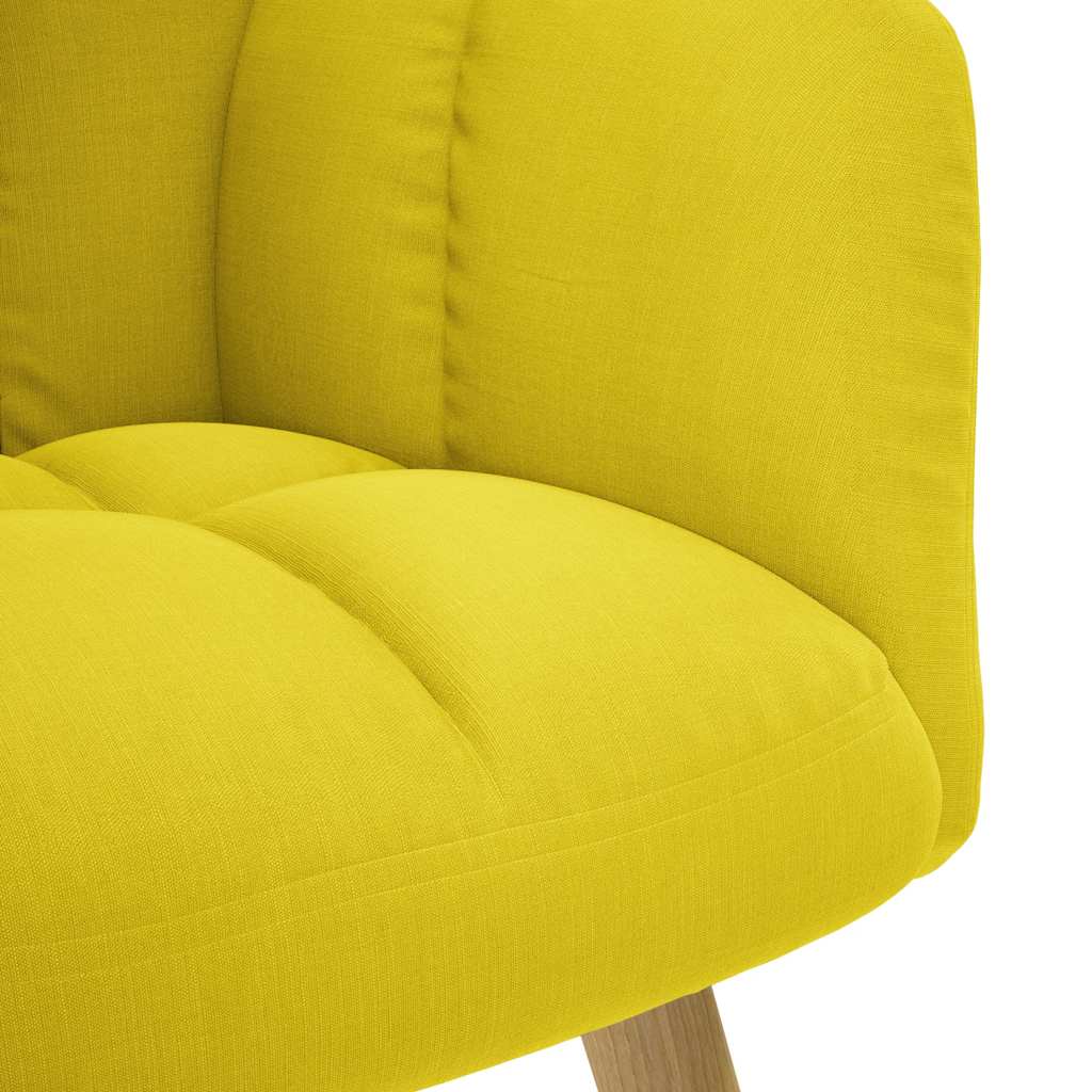 Scaun de relaxare cu taburet din material galben deschis GartenMobel Dekor