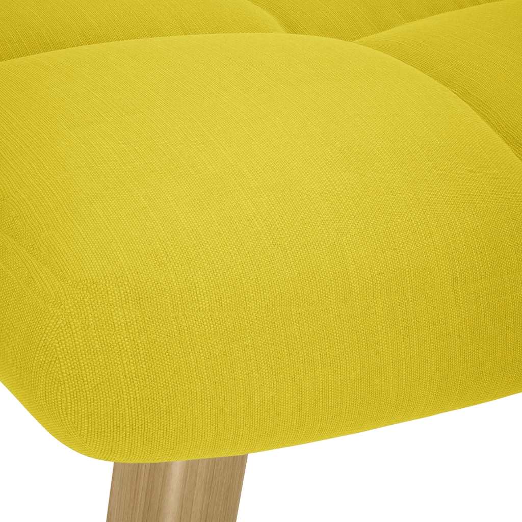 Scaun de relaxare cu taburet din material galben deschis GartenMobel Dekor