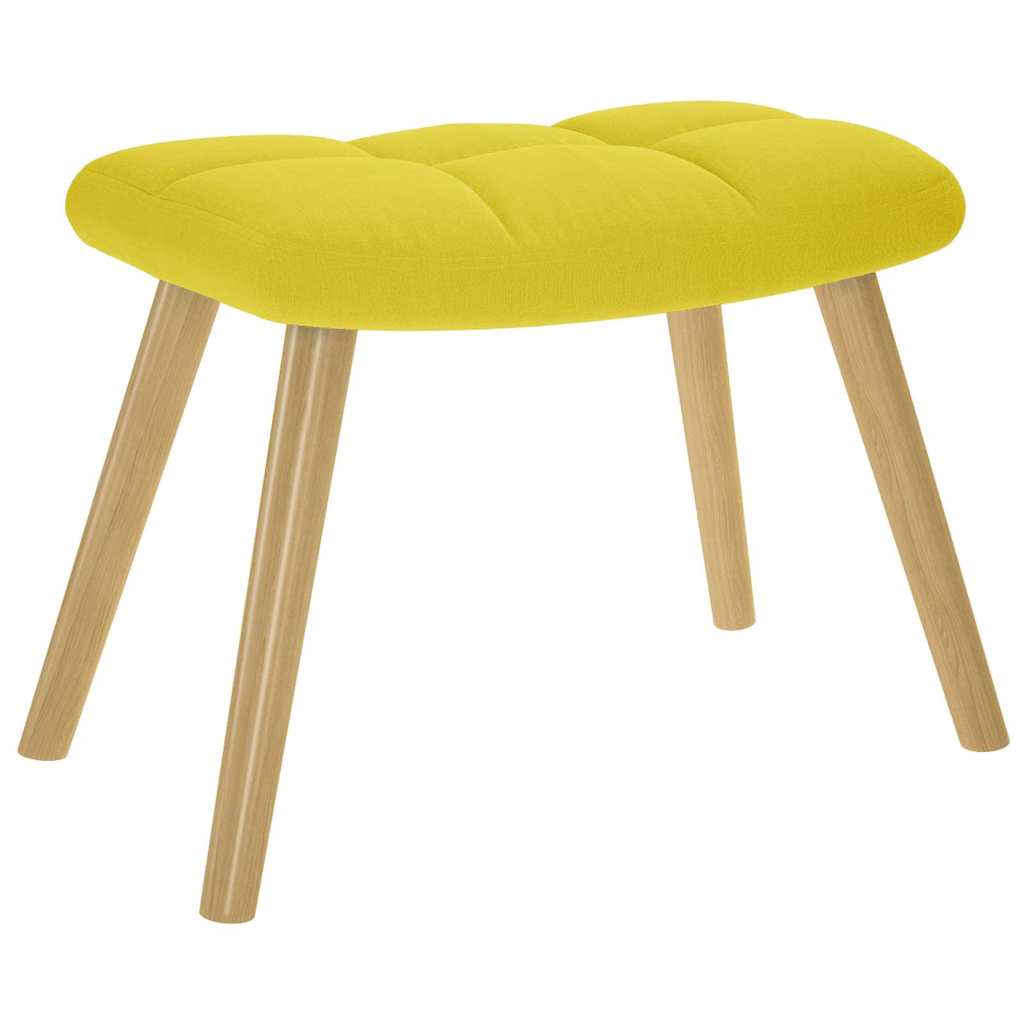 Scaun de relaxare cu taburet din material galben deschis GartenMobel Dekor