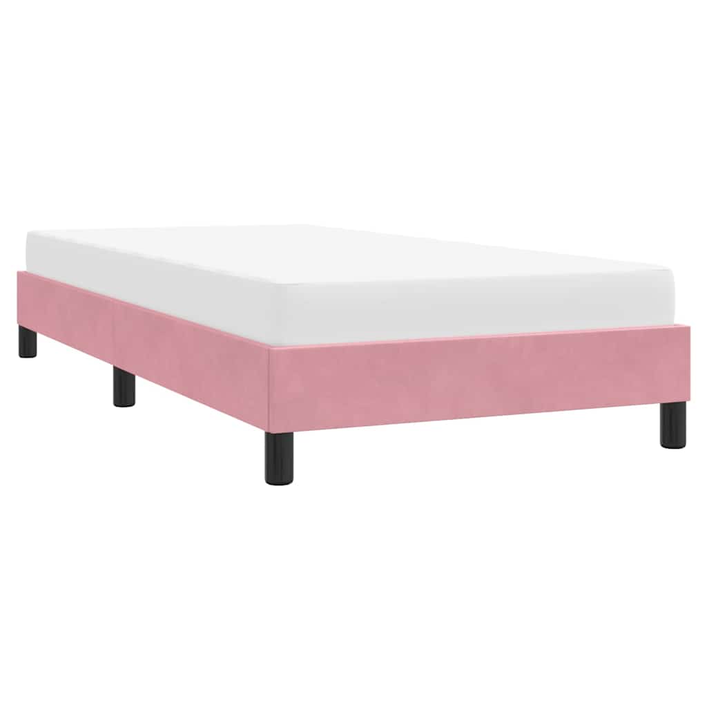 Cadru de pat fără saltea roz 80x220 cm catifea GartenMobel Dekor