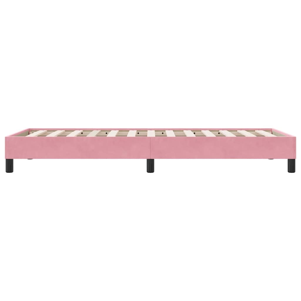 Cadru de pat fără saltea roz 80x220 cm catifea GartenMobel Dekor