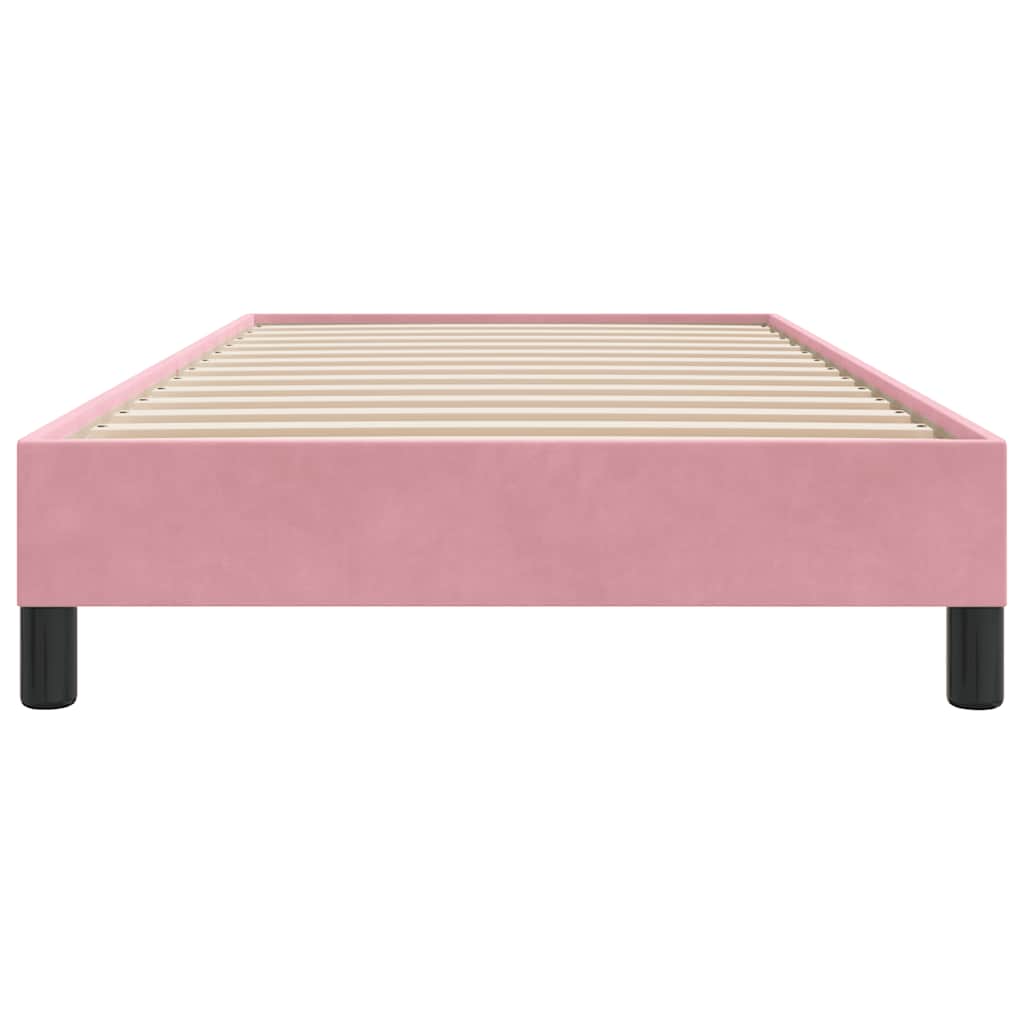 Cadru de pat fără saltea roz 80x220 cm catifea GartenMobel Dekor