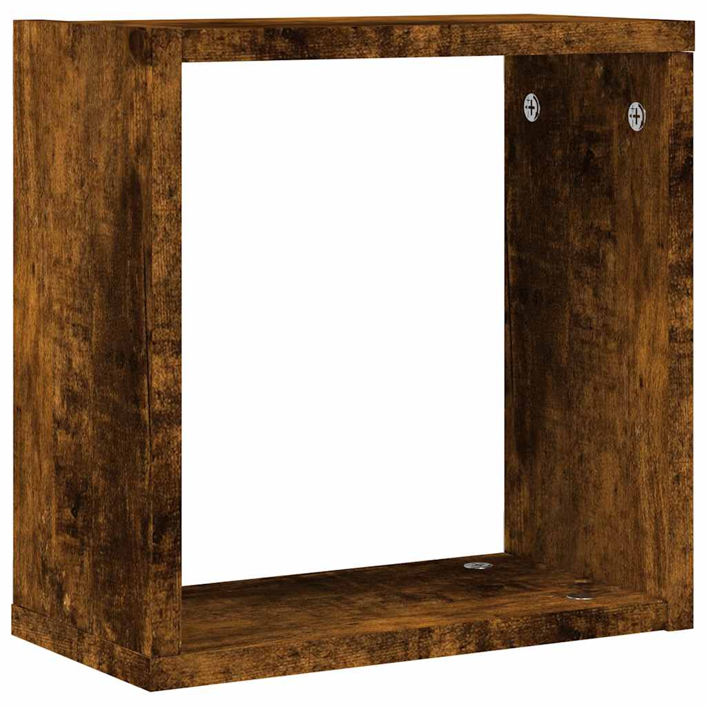 Rafturi cuburi de perete 4 buc Stejar afumat 30x15x30 cm GartenMobel Dekor