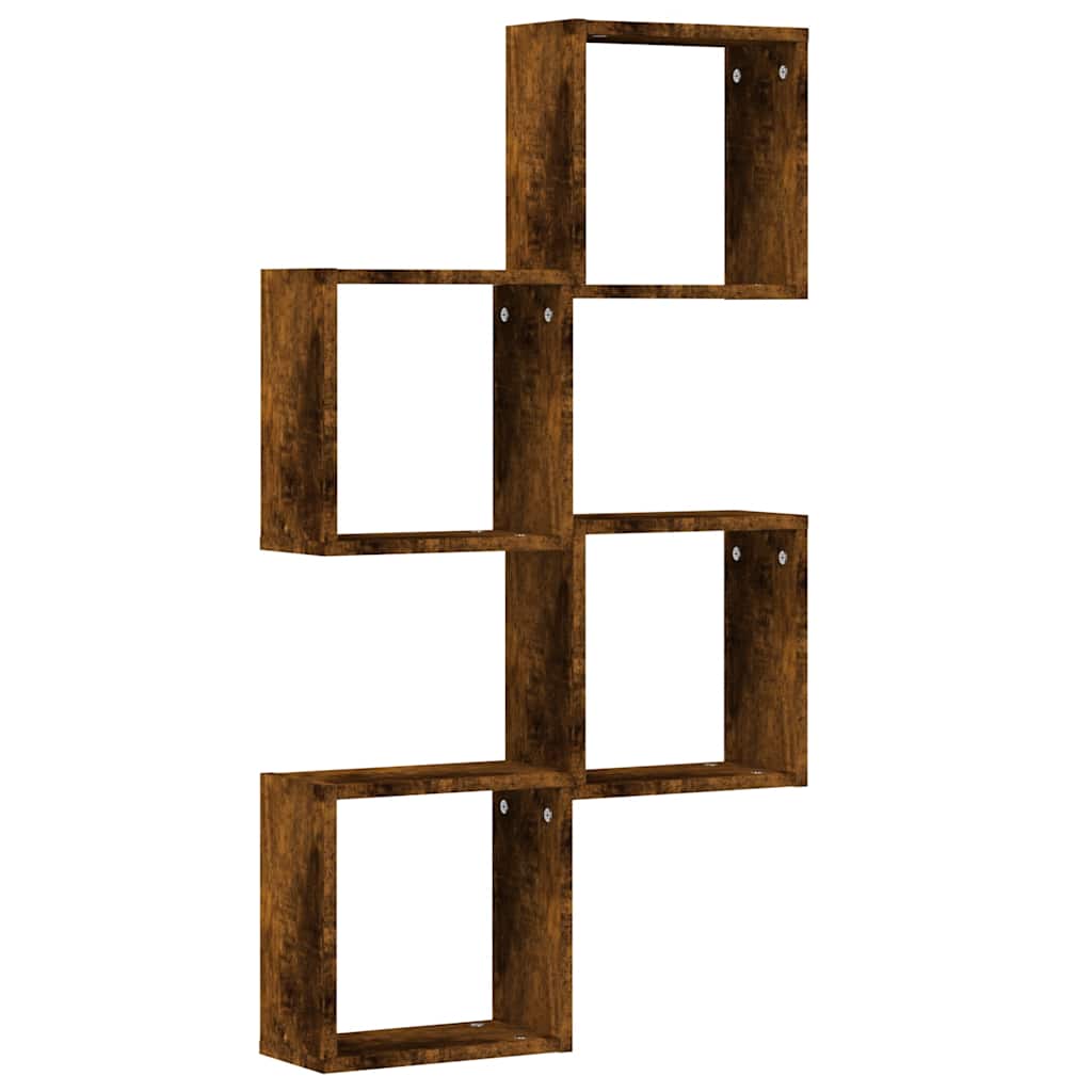 Rafturi cuburi de perete 4 buc Stejar afumat 30x15x30 cm GartenMobel Dekor