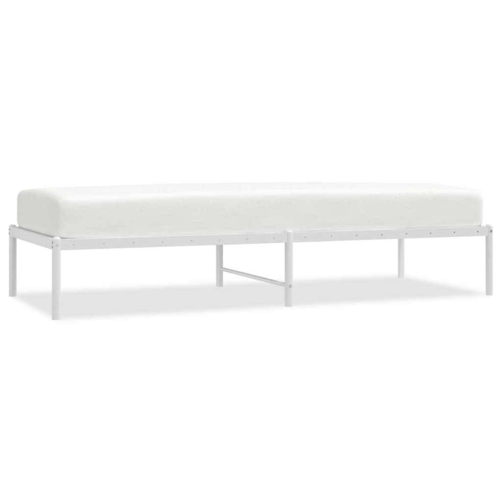 Cadru pat metalic, alb, 75x190 cm GartenMobel Dekor