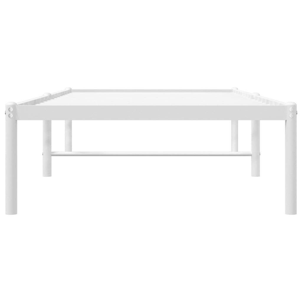 Cadru pat metalic, alb, 75x190 cm GartenMobel Dekor