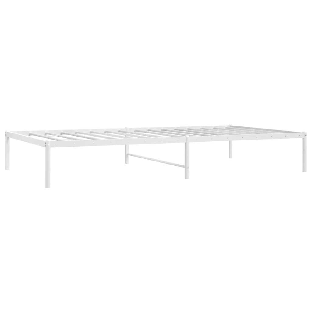 Cadru pat metalic, alb, 75x190 cm GartenMobel Dekor