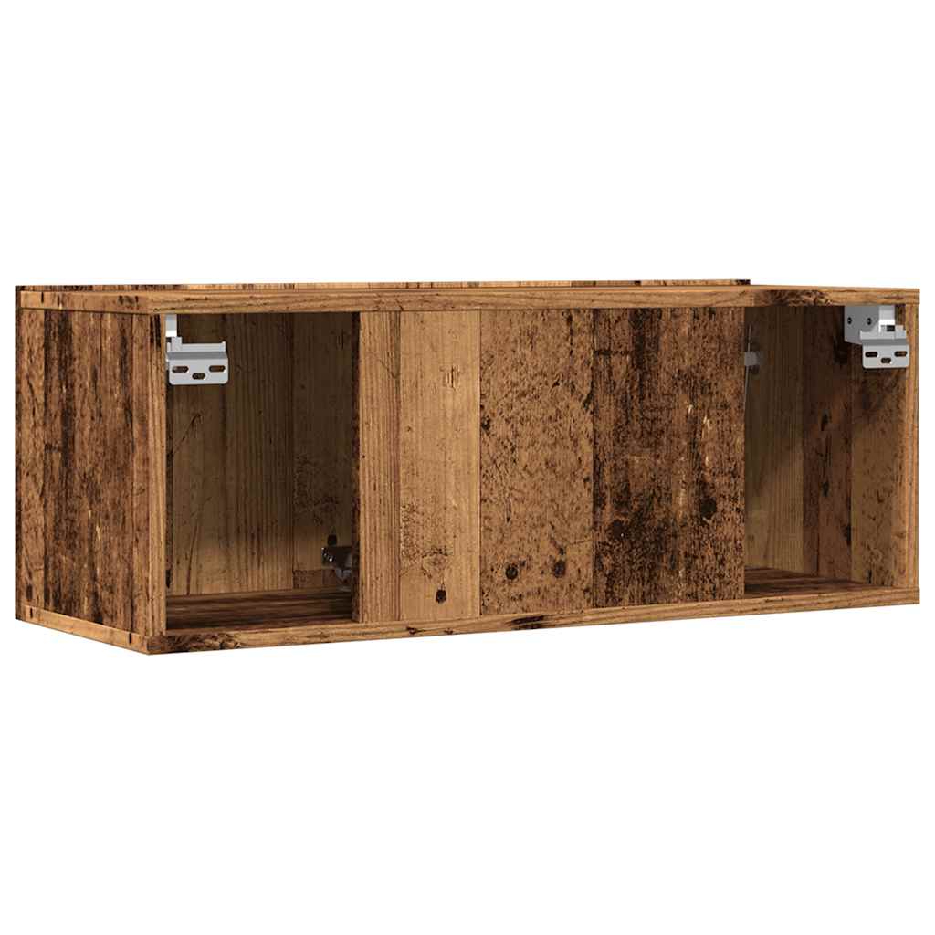 Comodă TV de perete, 2 buc. lemn vechi, 80x30x30 cm GartenMobel Dekor