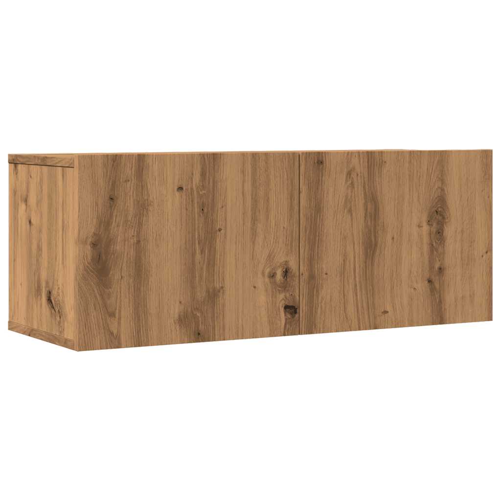 Comodă TV de perete, 2 buc. stejar artizanal, 80x30x30 cm GartenMobel Dekor