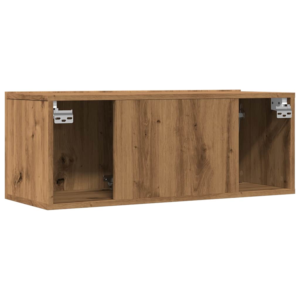 Comodă TV de perete, 2 buc. stejar artizanal, 80x30x30 cm GartenMobel Dekor