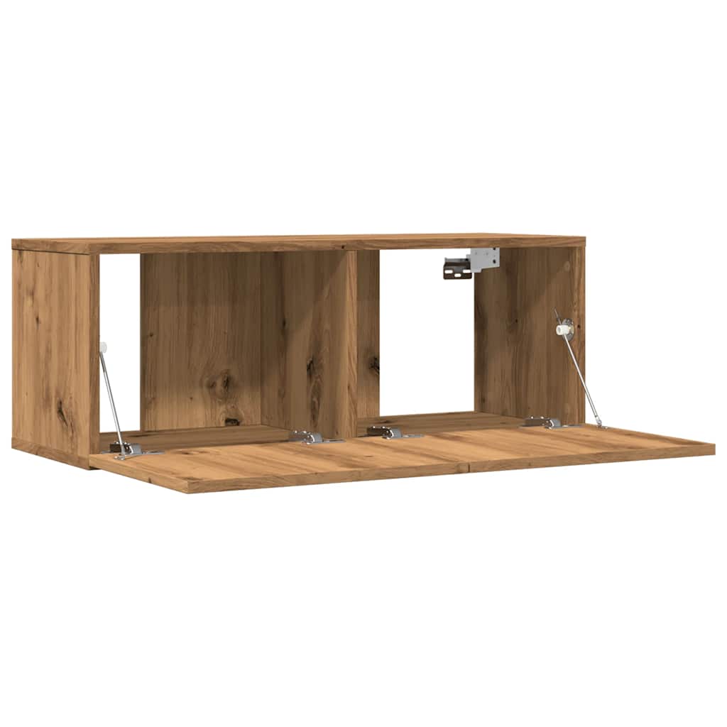 Comodă TV de perete, 2 buc. stejar artizanal, 80x30x30 cm GartenMobel Dekor