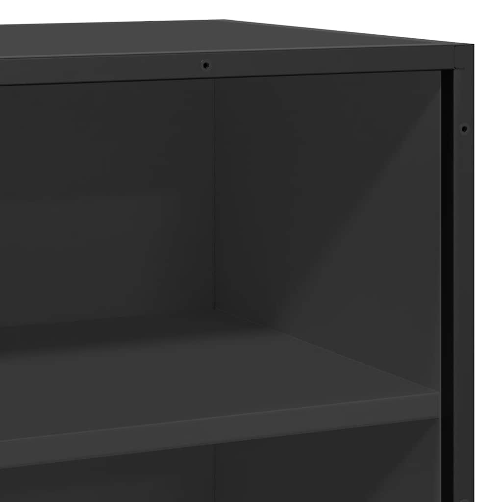 Dulap, negru, 68x35x76 cm, lemn prelucrat și metal GartenMobel Dekor