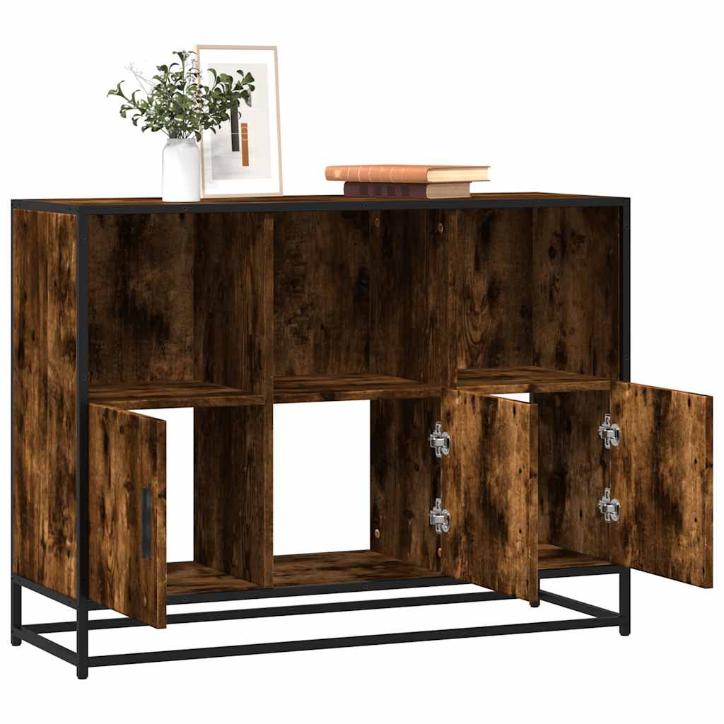 Dulap, stejar fumuriu, 100x35x76 cm, lemn compozit GartenMobel Dekor