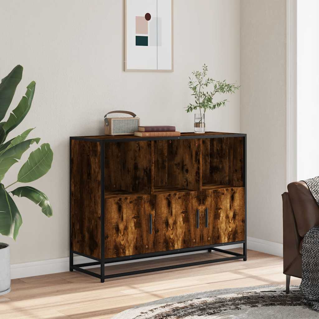 Dulap, stejar fumuriu, 100x35x76 cm, lemn compozit GartenMobel Dekor