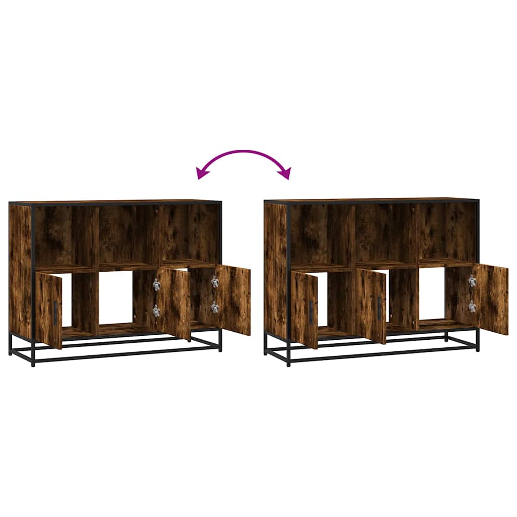Dulap, stejar fumuriu, 100x35x76 cm, lemn compozit GartenMobel Dekor