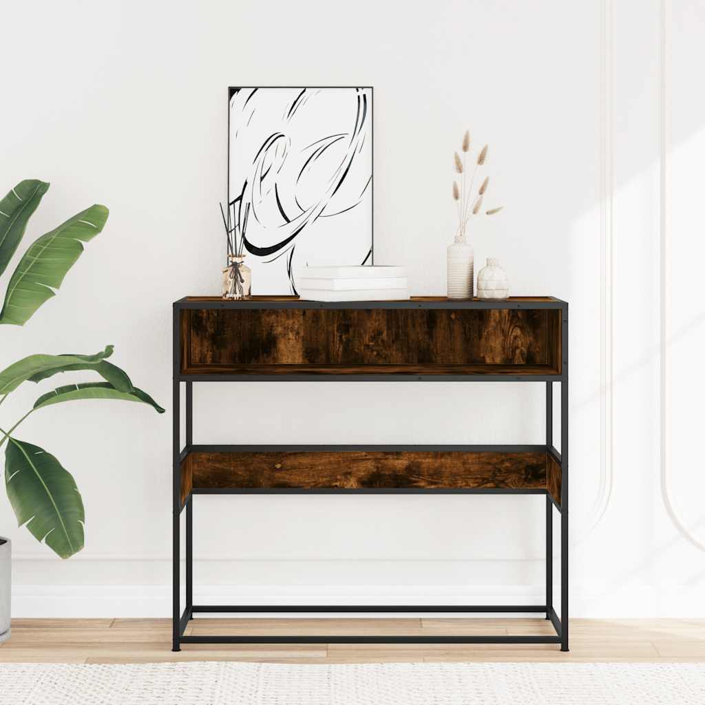 Măsuță consolă, stejar fumuriu, 90x35x80 cm, lemn prelucrat GartenMobel Dekor