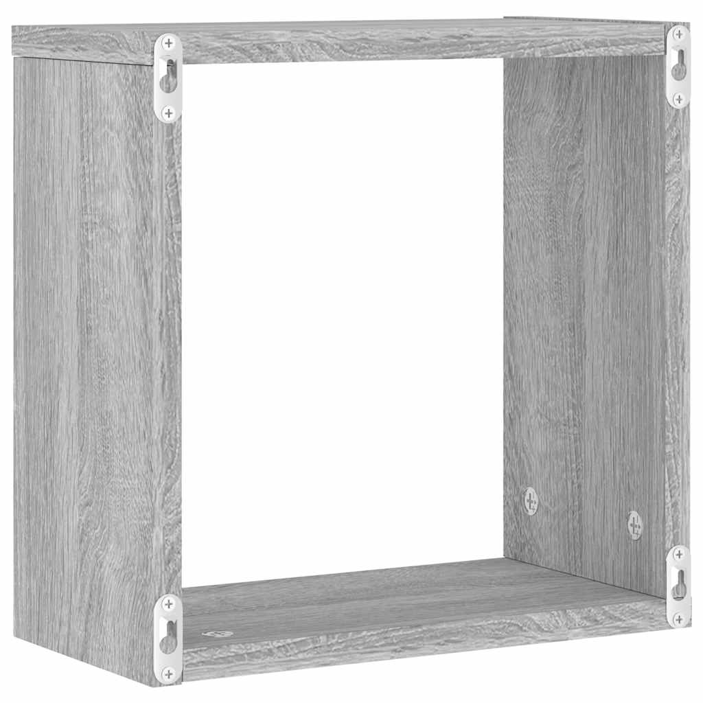Rafturi cub de perete 6 buc Gri Sonoma 30x15x30 cm GartenMobel Dekor