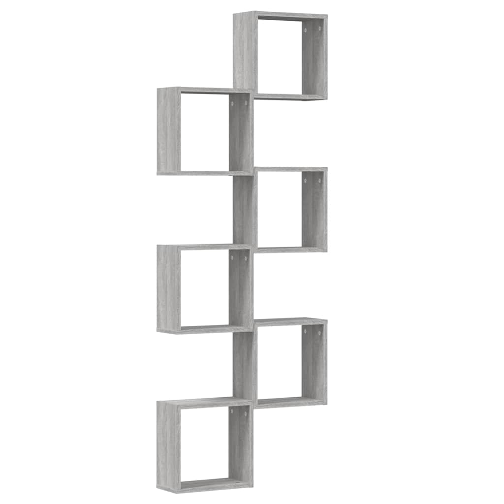 Rafturi cub de perete 6 buc Gri Sonoma 30x15x30 cm GartenMobel Dekor