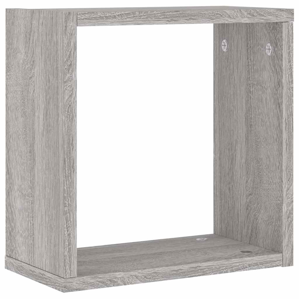 Rafturi cuburi de perete 4 buc Gri Sonoma 30x15x30 cm GartenMobel Dekor
