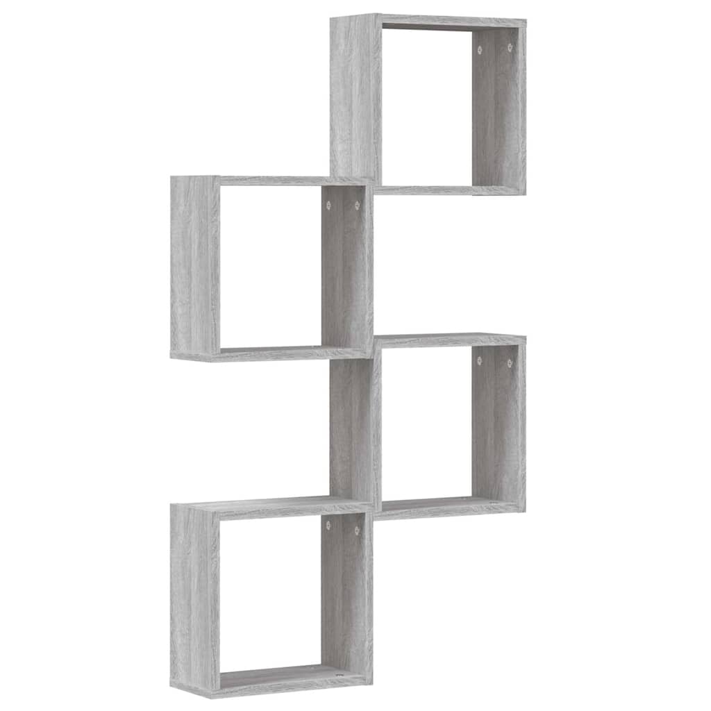 Rafturi cuburi de perete 4 buc Gri Sonoma 30x15x30 cm GartenMobel Dekor